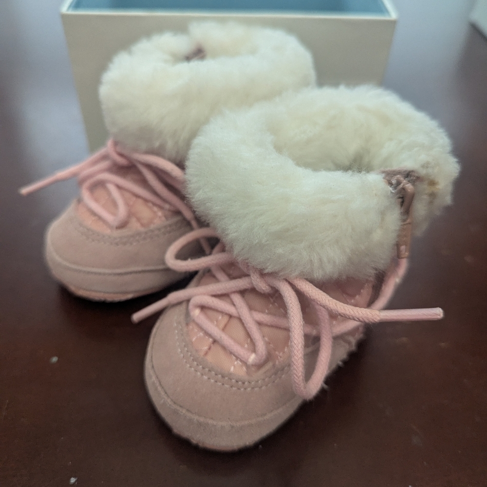 Vintage Ralph Lauren Infant Pink Polo Sport Boots SZ 2